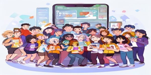 大学生群体在雏鸟app兴趣圈子里讨论动漫话题，手机屏幕显示热门话题列表
